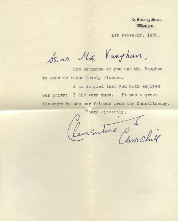 Autograph 702204 Lady Clementine S. Churchill typed letter signed 2